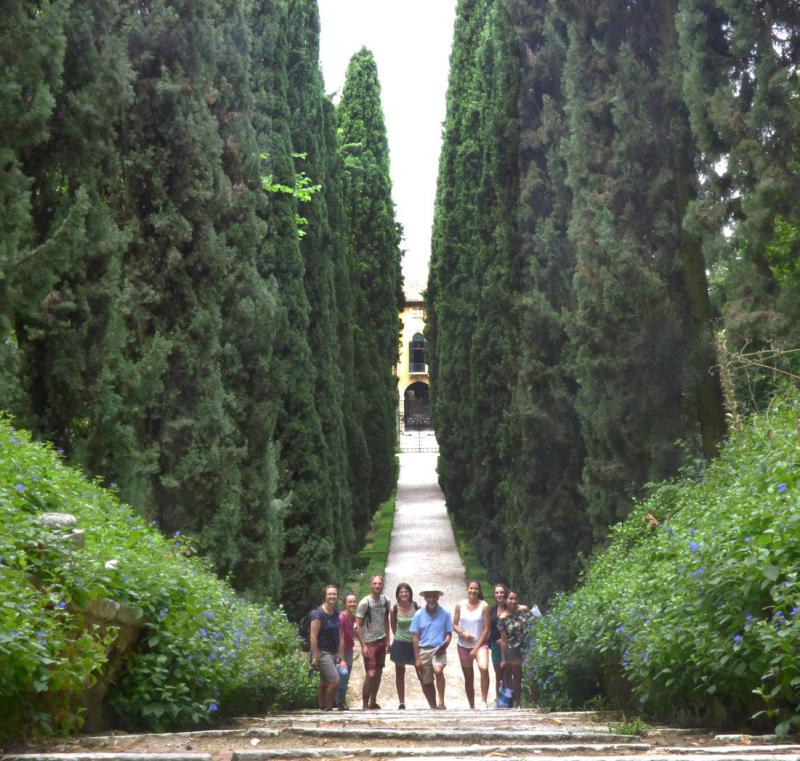 Dans les jardins de Vérone : Giardino Giusti avec sa célèbre allée de Cyprès géants vieux de plus de 600 ans