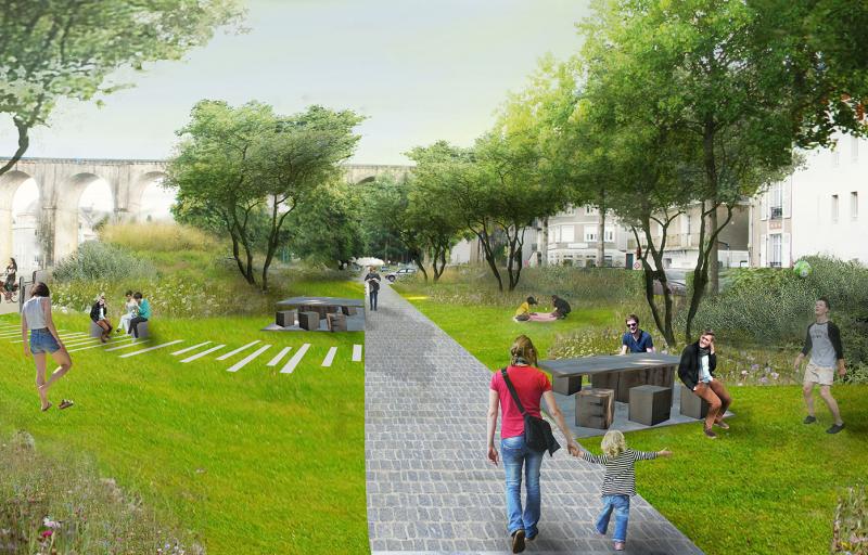 La promenade devient jardin : une vision rêvée mais réaliste  pour repenser l'attractivité d'un centre-ville - Ville de Laval (53) 
